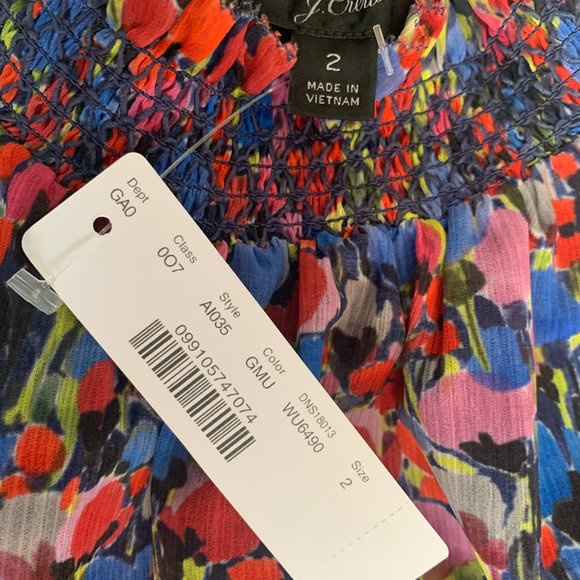 NEW J Crew Sleeveless Mockneck Top in watercolor floral print - Picture 4 of 4